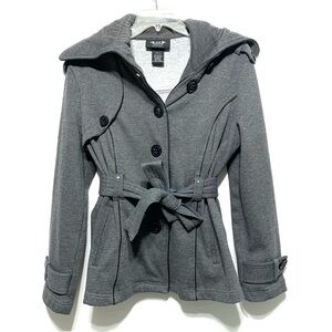 MM Essentials Marc Mattis Belted Lightweight Jacket Coat Gray Black size Medium